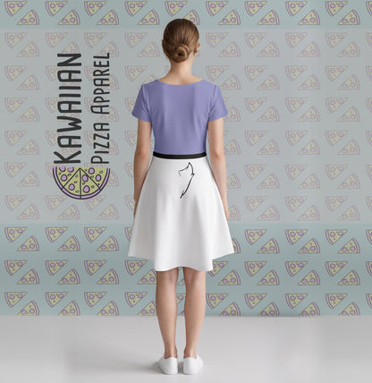 Daisy Duck Inspired Short Sleeve Skater Dress