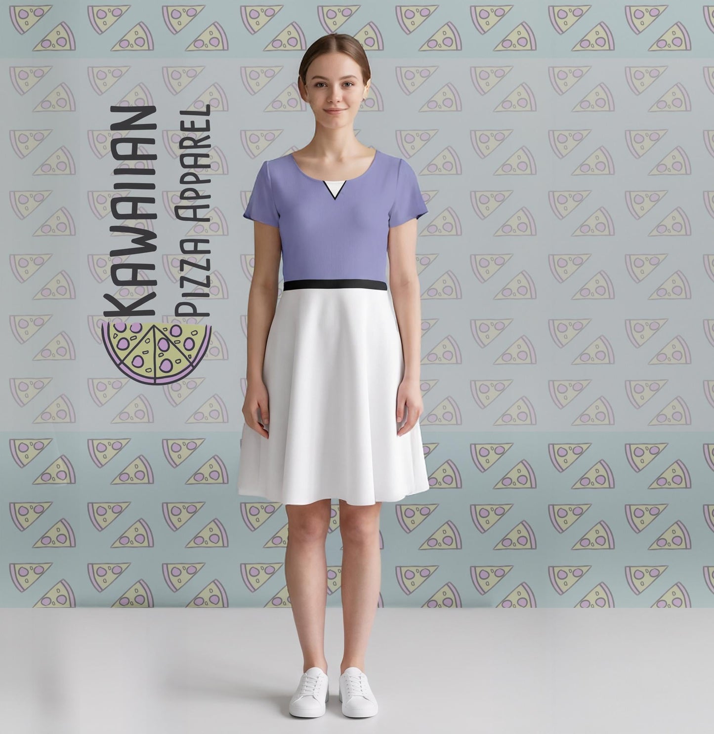 Daisy Duck Inspired Short Sleeve Skater Dress