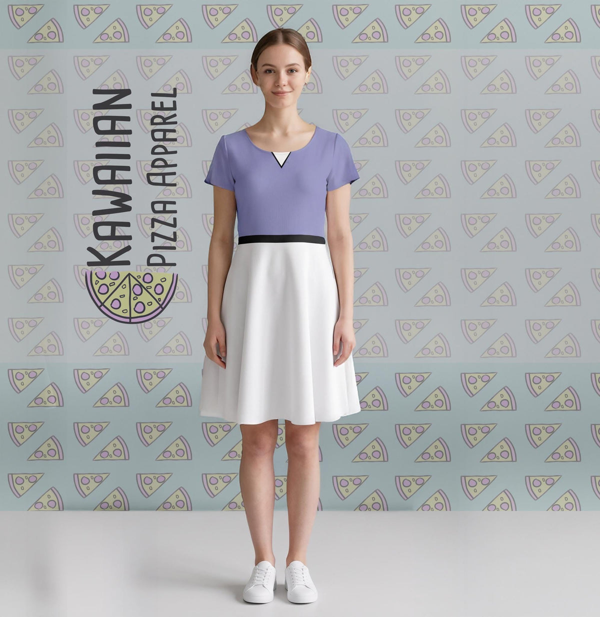 Daisy Duck Inspired Short Sleeve Skater Dress