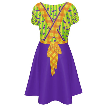 Mickey's Not So Scary Halloween Party Castmember Inspired Short Sleeve Skater Dress