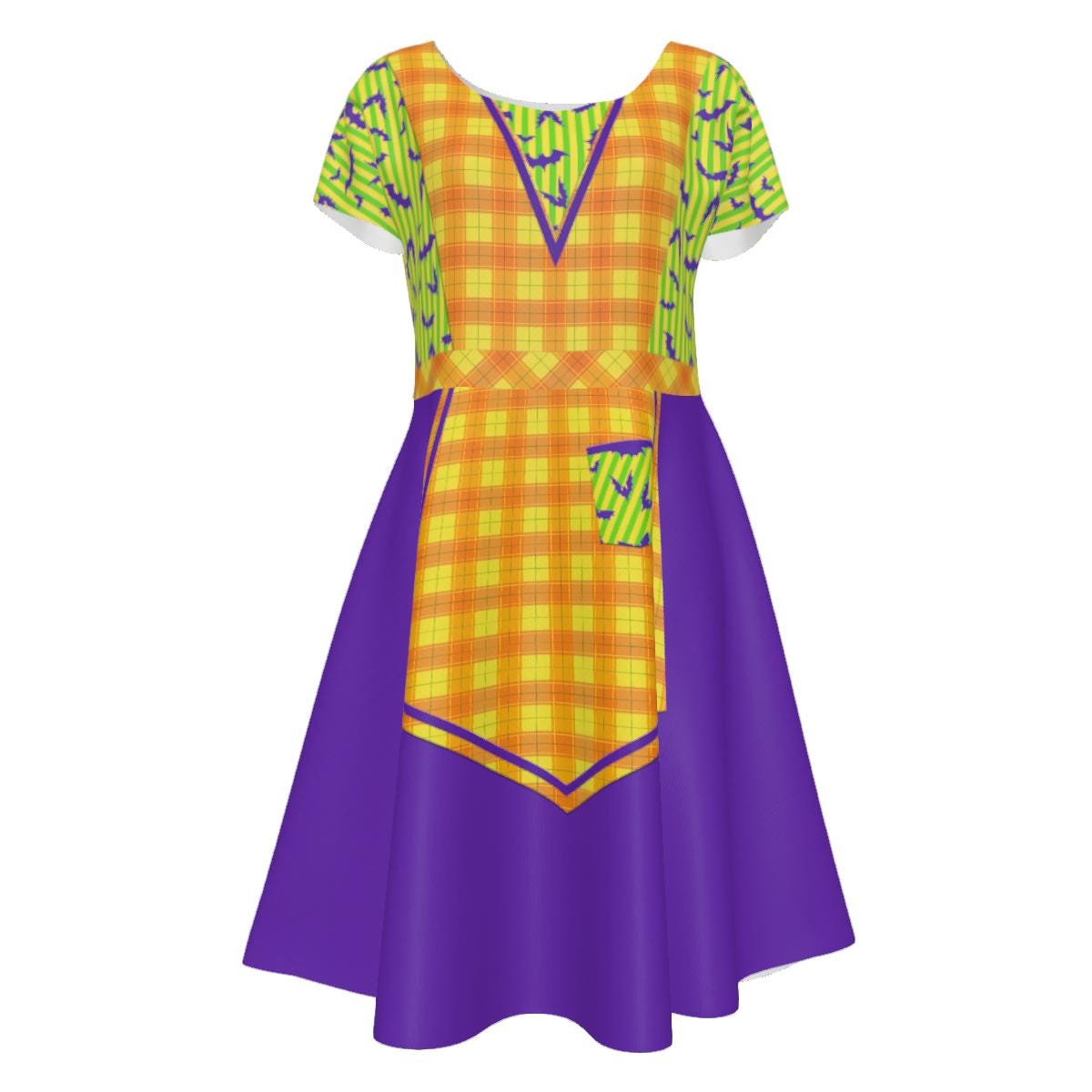 Mickey's Not So Scary Halloween Party Castmember Inspired Short Sleeve Skater Dress