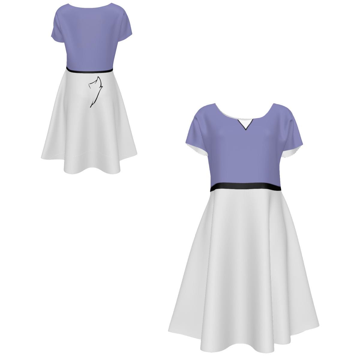 Daisy Duck Inspired Short Sleeve Skater Dress