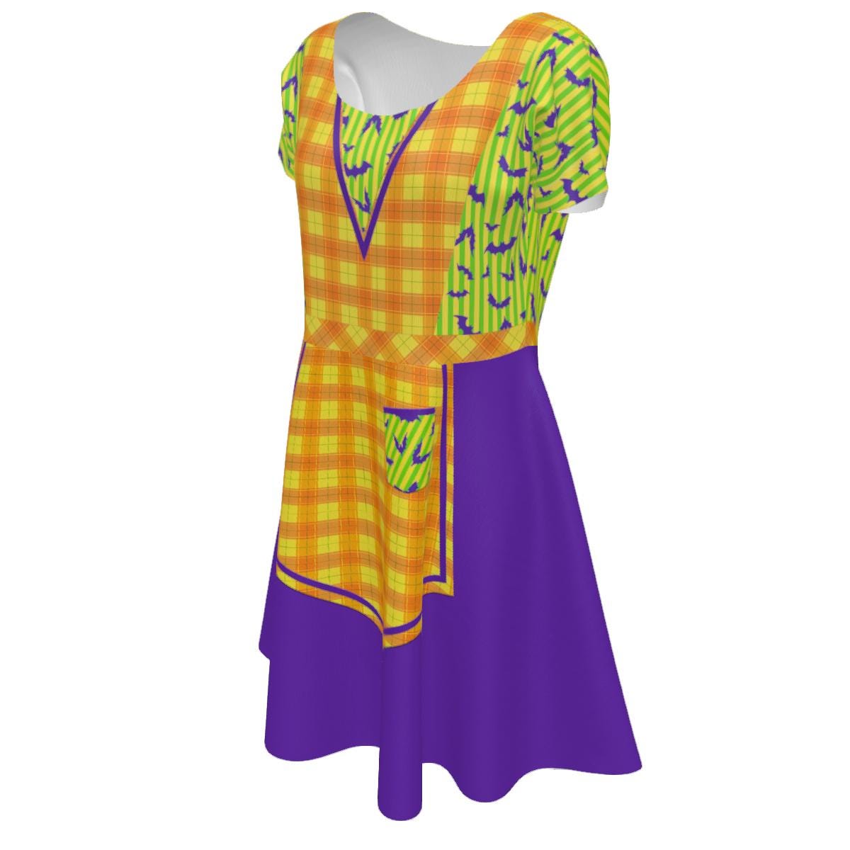 Mickey's Not So Scary Halloween Party Castmember Inspired Short Sleeve Skater Dress
