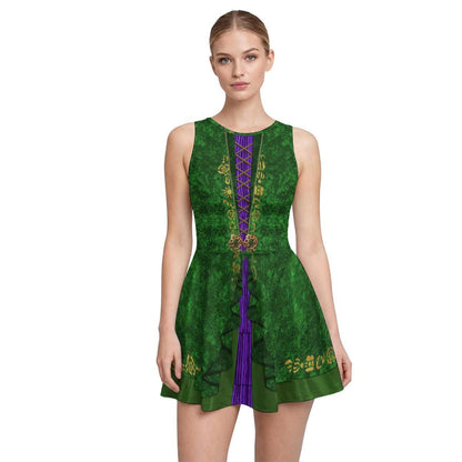 Winifred Sanderson Inspired Sleeveless Athletic Dress with attached shorts