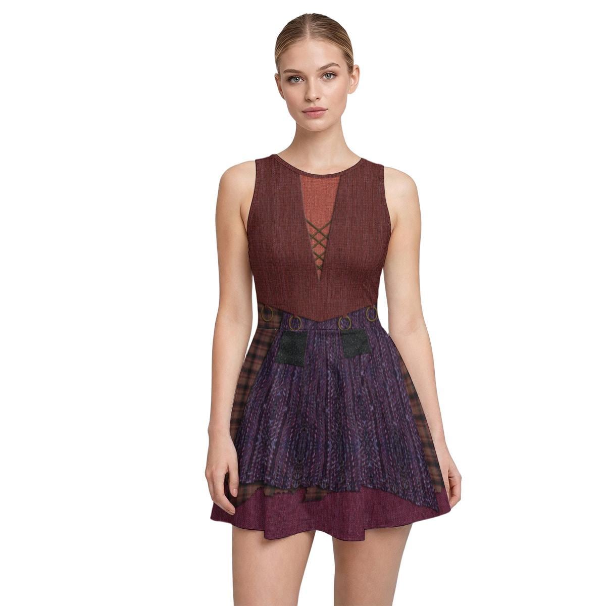 Winifred Sanderson Inspired Sleeveless Athletic Dress with attached shorts