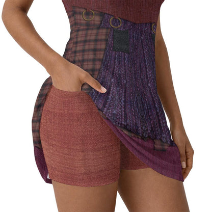 Winifred Sanderson Inspired Sleeveless Athletic Dress with attached shorts