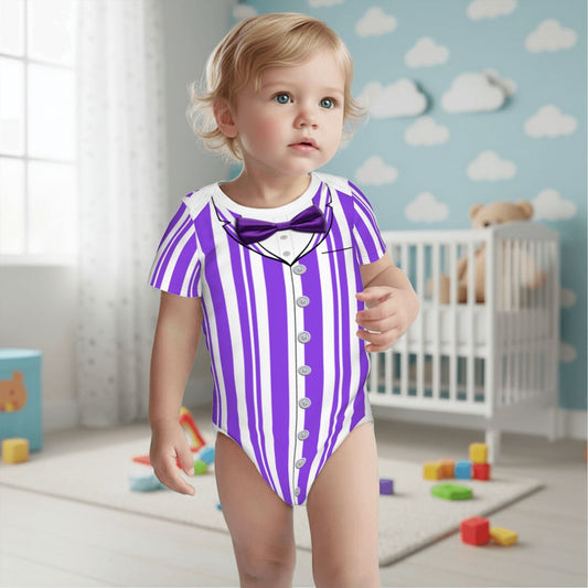 Purple Dapper Dan Inspired Baby Bodysuit