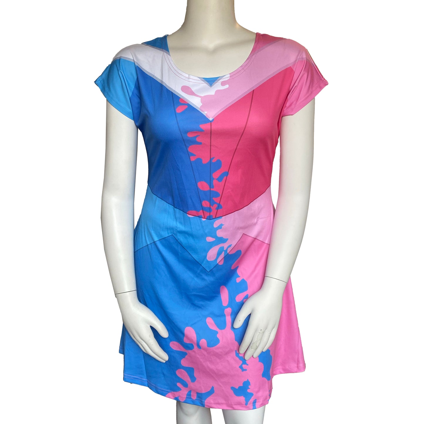 Aurora Sleeping Beauty Make It Pink Make It Blue Inspired Short Sleeve Skater Dress