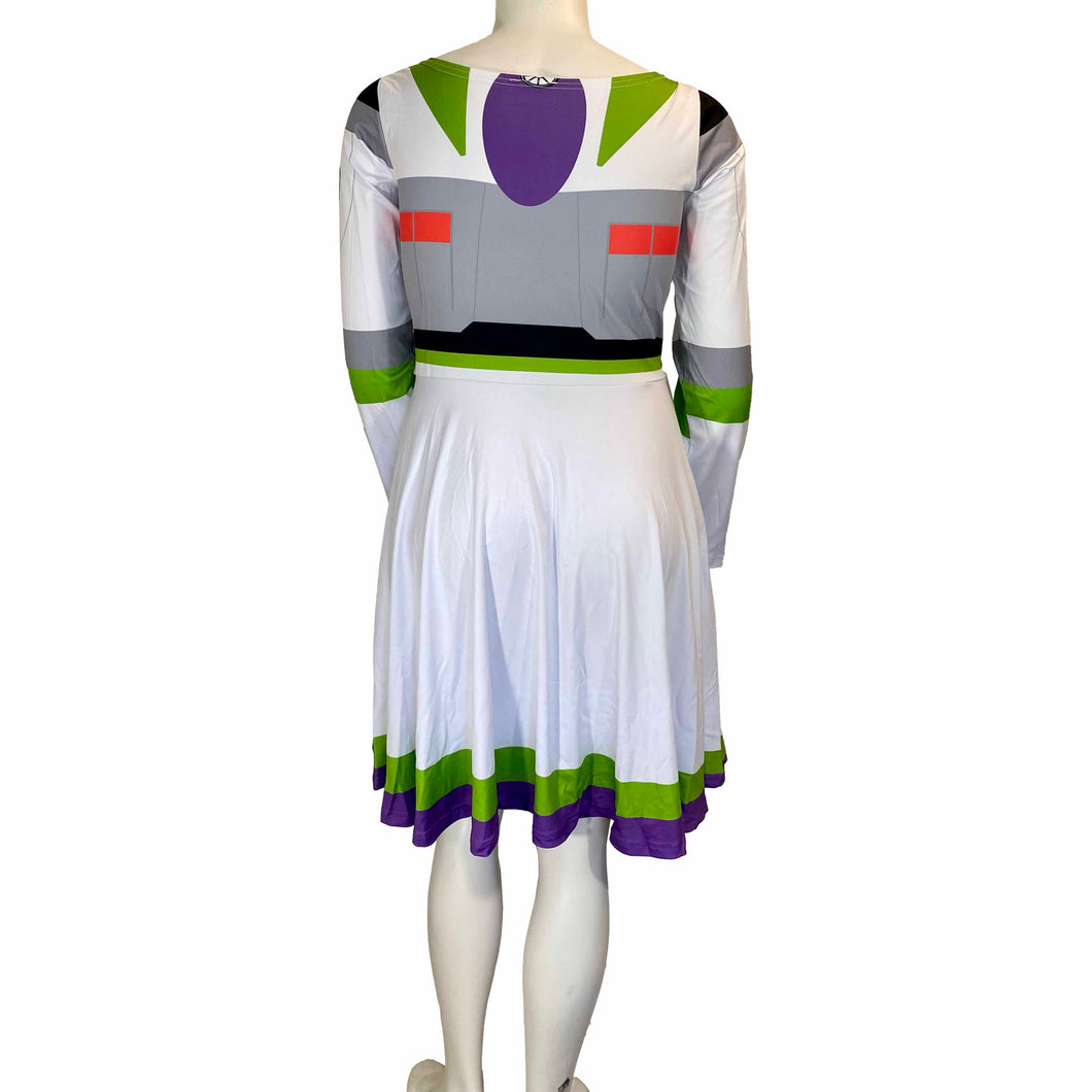 Buzz Lightyear Toy Story Inspired Long Sleeve Skater Dress