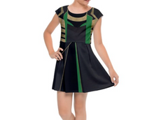 Kid's Loki Inspired Cap Sleeve Skater Dress