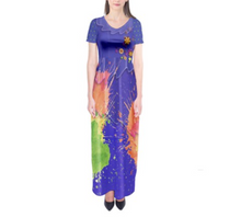 Isabela Flower Splatter Encanto Inspired Short Sleeve Maxi Dress