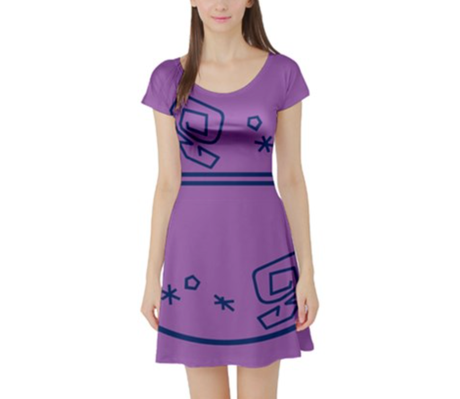 Purple TeacInspired Short Sleeve Skater Dress