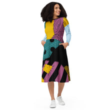 RUSH ORDER: Sally Inspired All-over print long sleeve midi dress