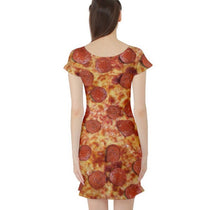 Pepperoni Pizza Short Sleeve Skater Dress