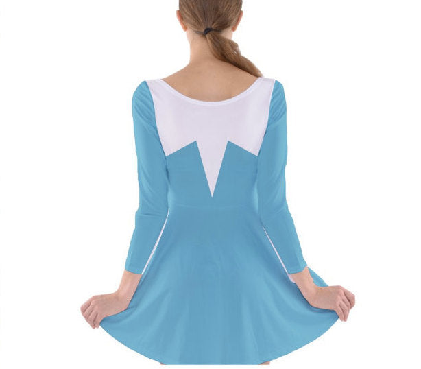Frozone The Incredibles Inspired Long Sleeve Skater Dress