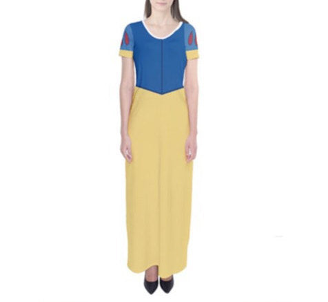 Snow White Inspired Short Sleeve Maxi Dress