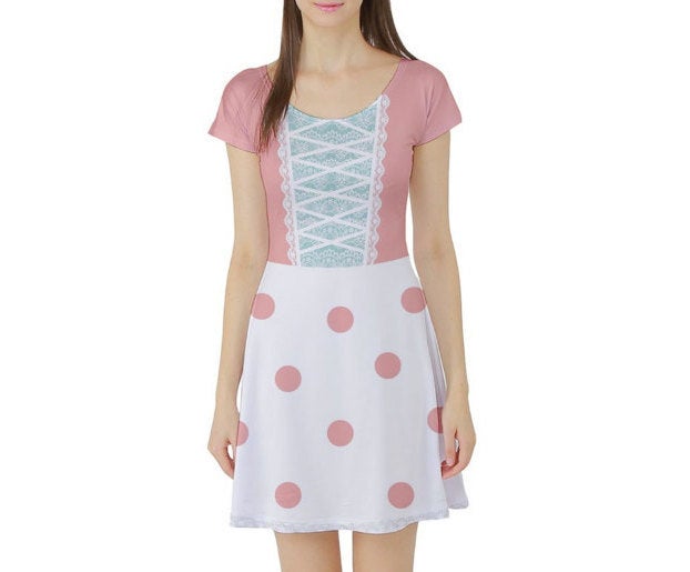 Bo Peep Toy Story Inspired Short Sleeve Skater Dress