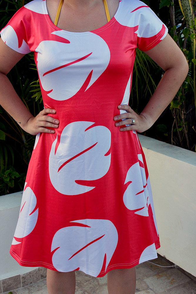 Lilo Lilo and Stitch Inspired Short Sleeve Skater Dress
