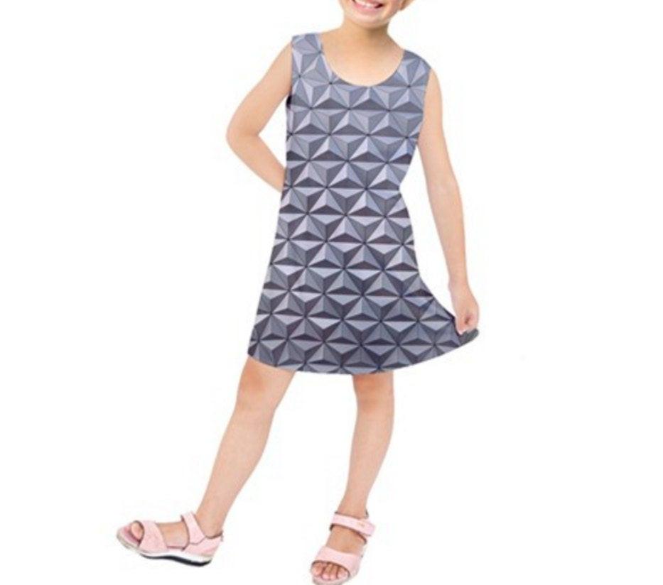 Kid's Epcot Spaceship Earth Inspired Sleeveless Dress