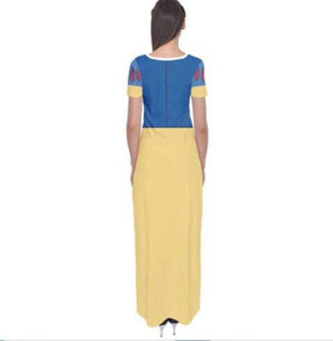 Snow White Inspired Short Sleeve Maxi Dress