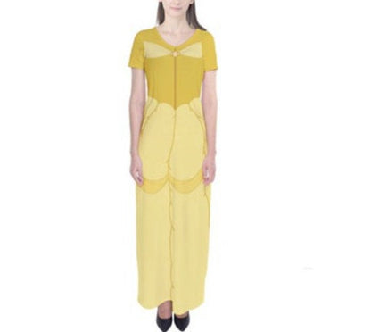 Belle Beauty and the Beast Inspired Short Sleeve Maxi Dress