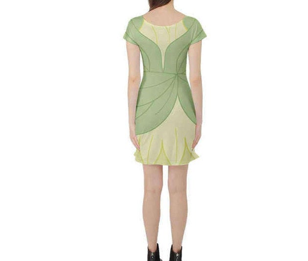 Tiana Princess and the Frog Inspired Short Sleeve Skater Dress