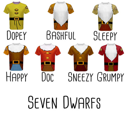 Men&#39;s Snow White and the Seven Dwarfs Inspired ATHLETIC Shirt