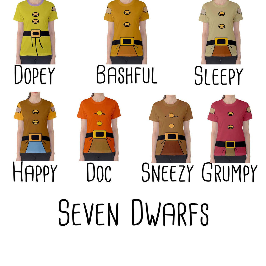 RUSH ORDER: Women's Snow White and the Seven Dwarfs Inspired ATHLETIC Shirt