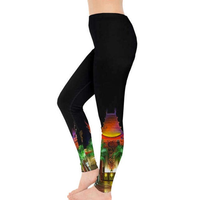 Great Movie Ride Chinese Theater Nighttime Inspired Leggings