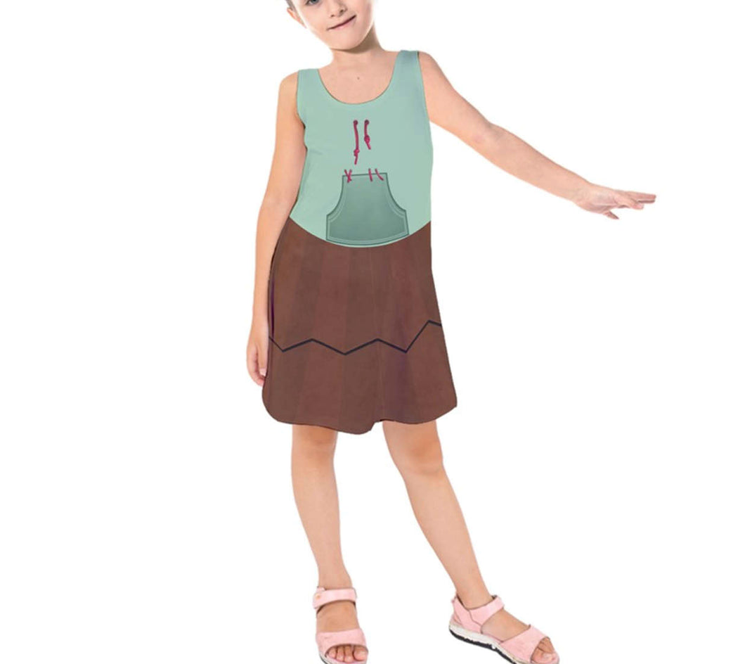 Kid's Vanellope Von Schweetz Wreck-It Ralph Inspired Sleeveless Dress