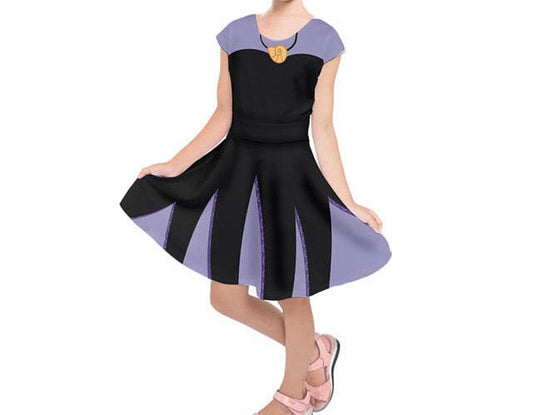 Kid&#39;s Ursula The Little Mermaid Inspired Short Sleeve Dress