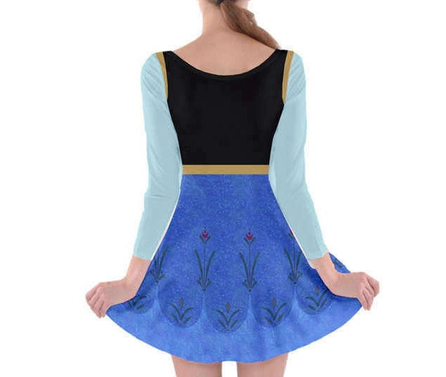 Anna Frozen Inspired Long Sleeve Skater Dress