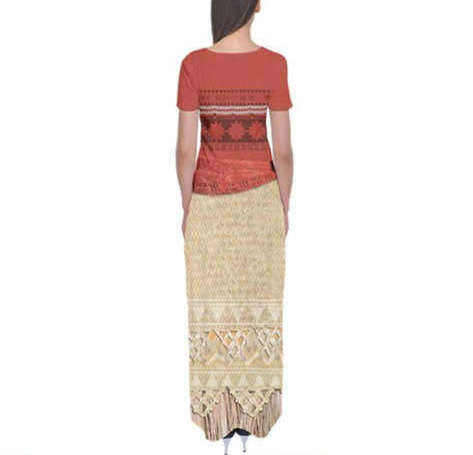 Moana Inspired Short Sleeve Maxi Dress