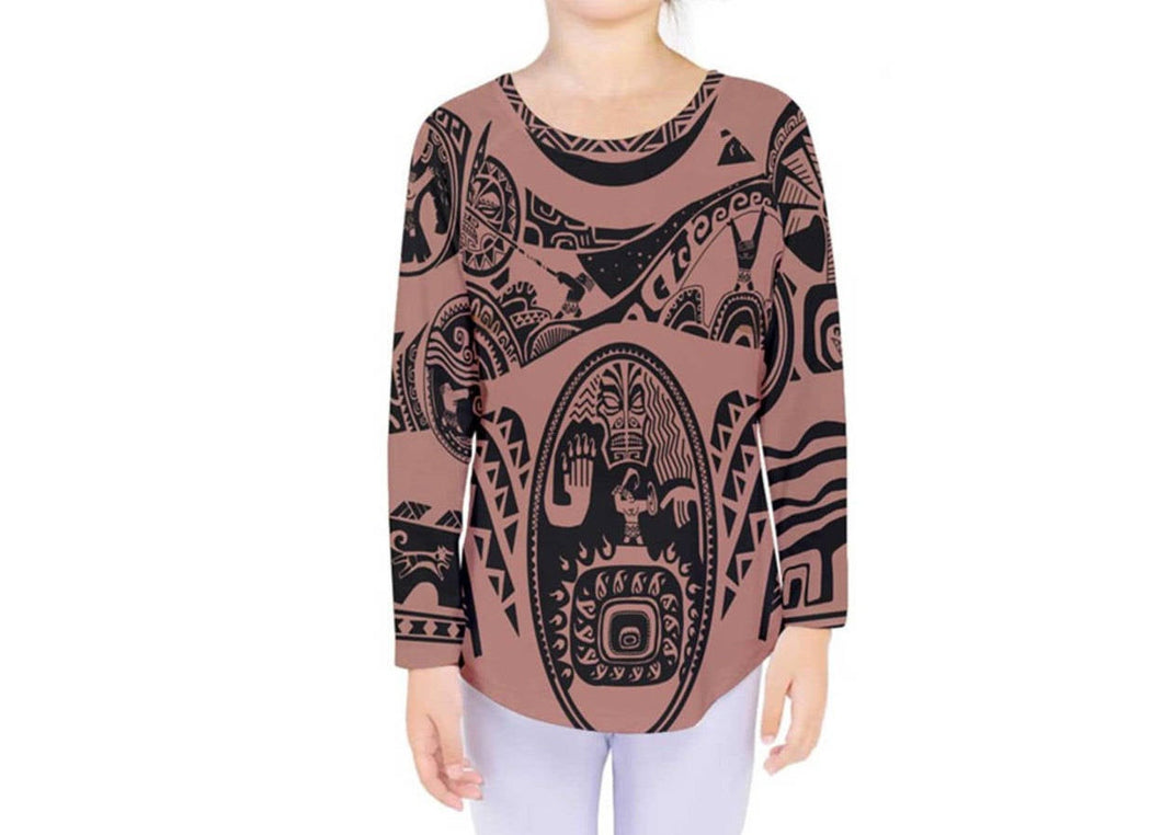 Kid's Maui Moana (No Necklace) Inspired Long Sleeve Shirt