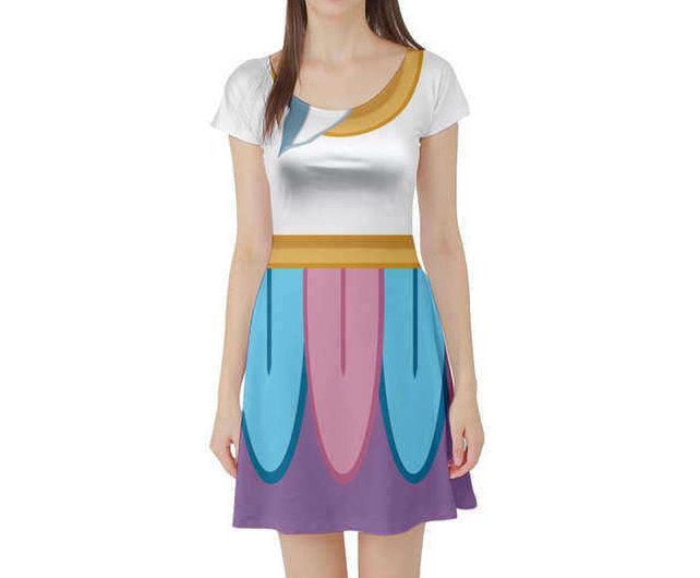 Chip Beauty and the Beast Inspired Short Sleeve Skater Dress