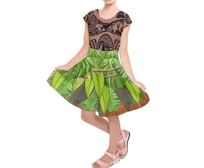 Kid's Maui Moana Inspired Short Sleeve Dress