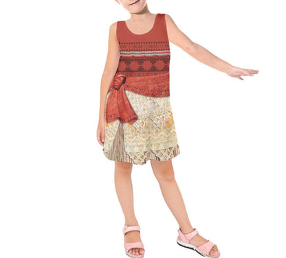 Kid&#39;s Moana Inspired Sleeveless Dress