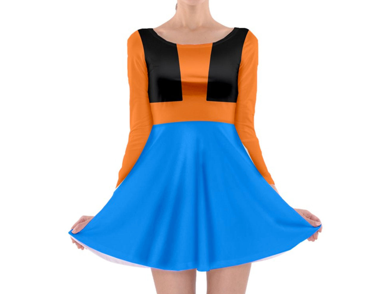 Goofy Inspired Long Sleeve Skater Dress