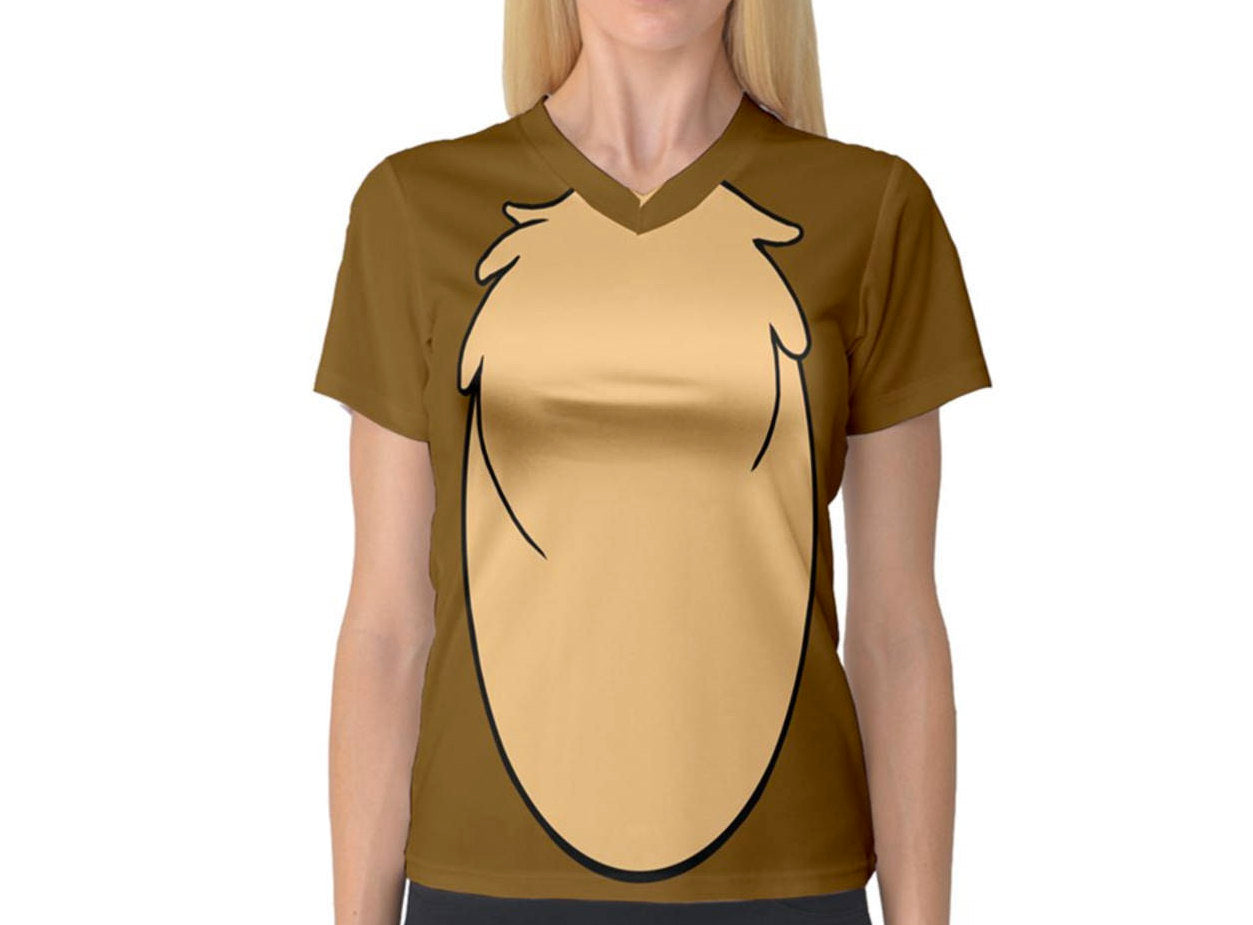 Women&#39;s Chip and Dale Chip Inspired V-neck ATHLETIC Shirt