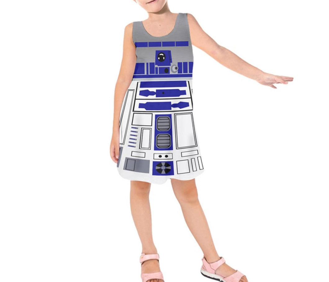 Kid's R2D2 Star Wars Inspired Sleeveless Dress