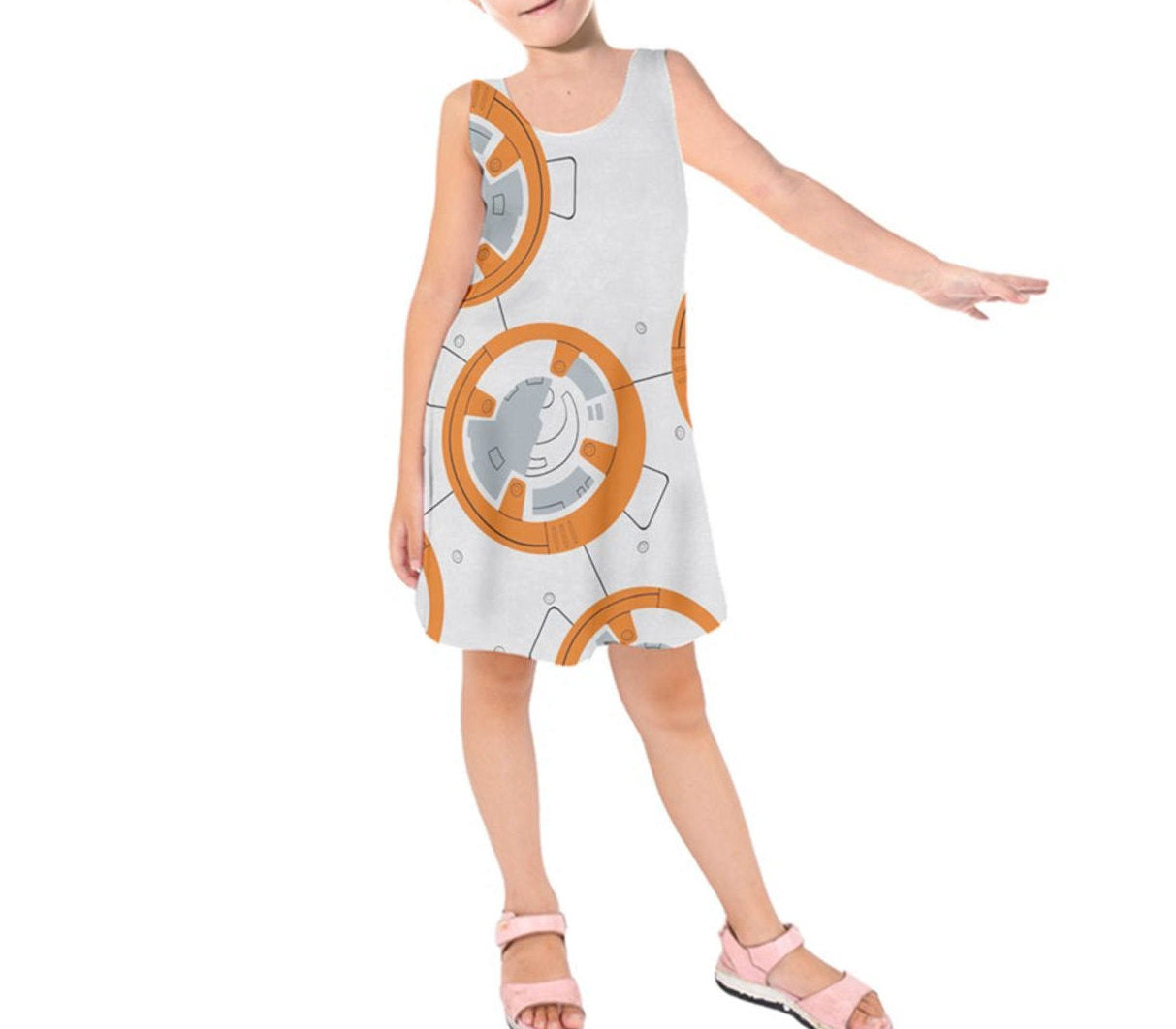 Kid&#39;s BB-8 Star Wars Inspired Sleeveless Dress