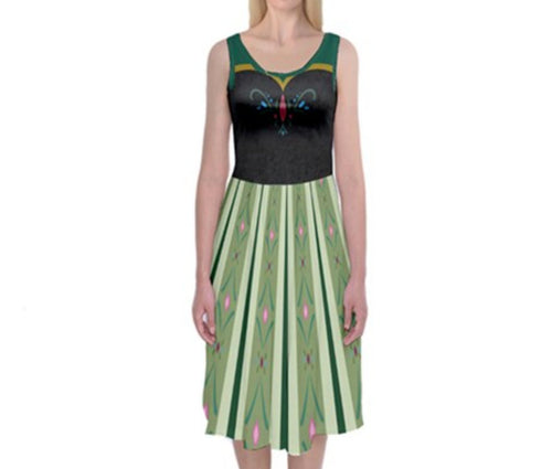 Anna Coronation Frozen Inspired Tank Midi Dress