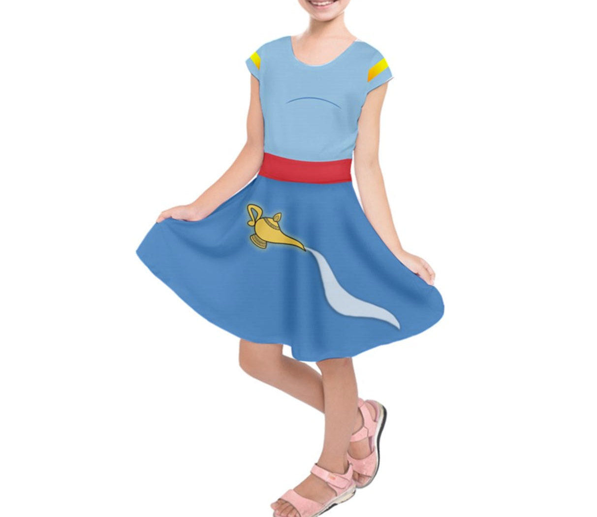 Kid&#39;s Genie Aladdin Inspired Short Sleeve Dress