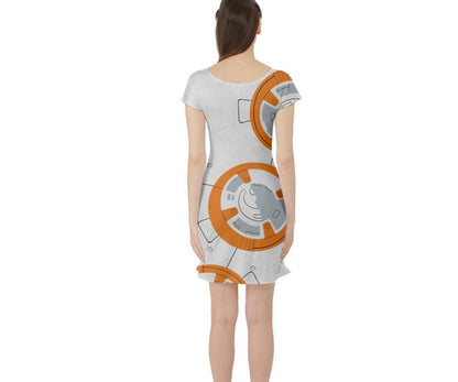 BB-8 Star Wars Inspired Short Sleeve Skater Dress