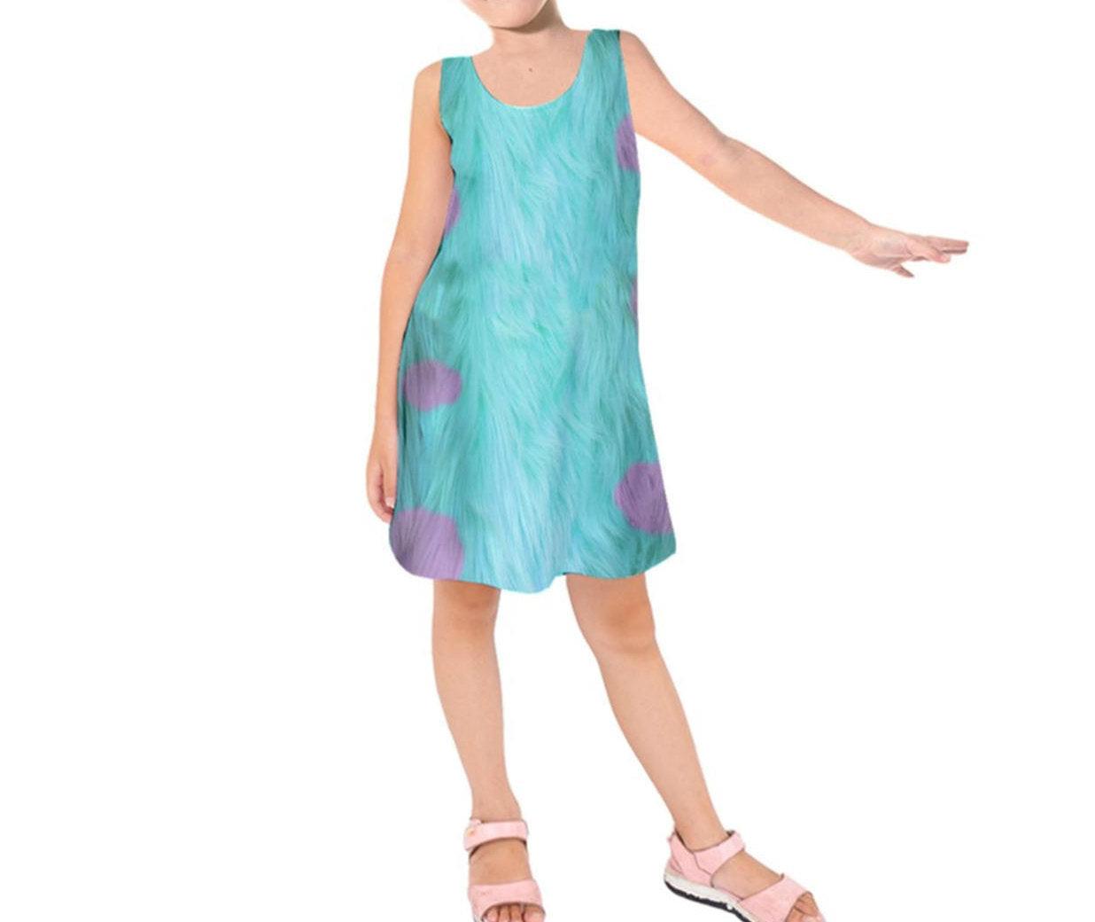 Kid's Sulley Monsters Inc. Inspired Sleeveless Dress