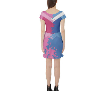 Aurora Sleeping Beauty Make It Pink Make It Blue Inspired Short Sleeve Skater Dress