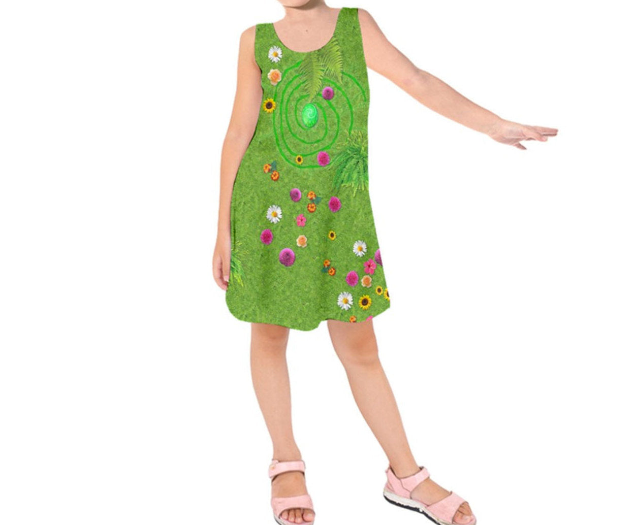 Kid&#39;s Te Fiti Moana Inspired Sleeveless Dress