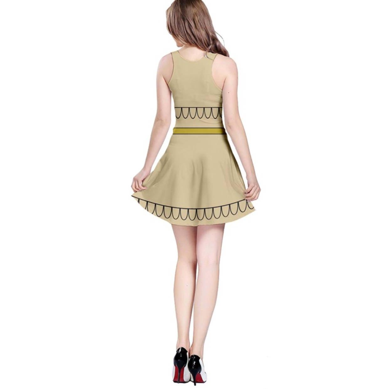 tiger lily peter pan halloween costume Tiger Lily Peter Pan Inspired Sleeveless Flare Dress – Kawaiian Pizza Apparel