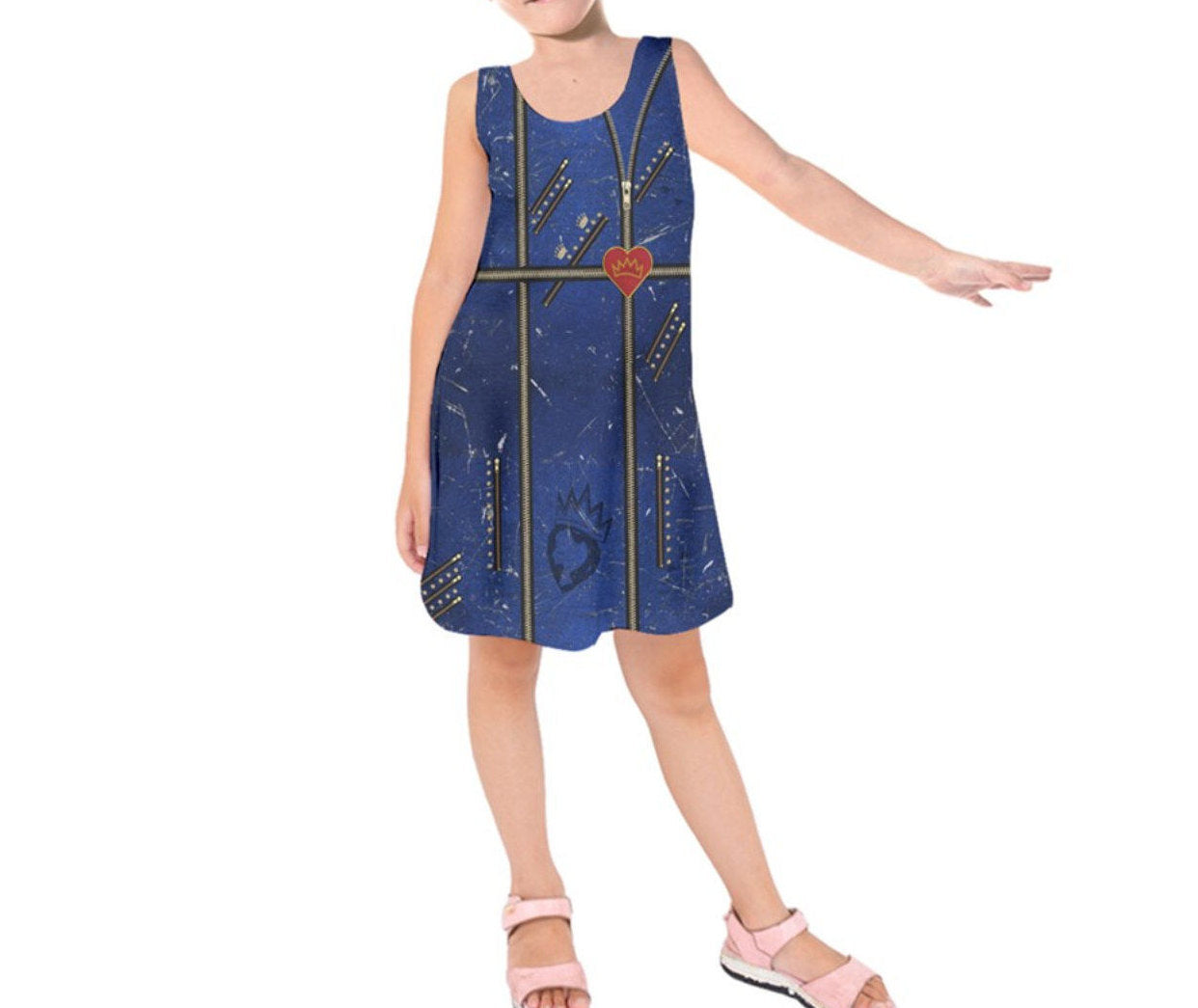 Kid&#39;s Evie Descendants Inspired Sleeveless Dress