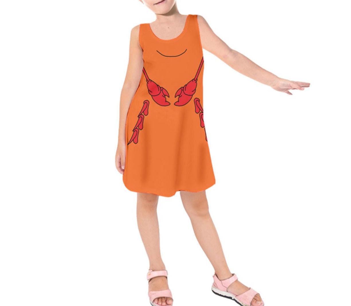 Kid's Sebastian The Little Mermaid Inspired Sleeveless Dress
